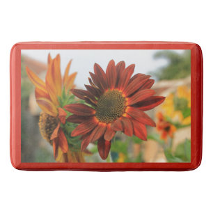 Alfombrilla De Baño Mat de baño grande de flor naranja