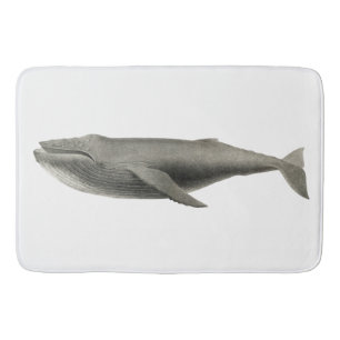 ALFOMBRILLA DE BAÑO MAT DE BAÑO: HISTORIA NATURAL: VINTAGE WHALE