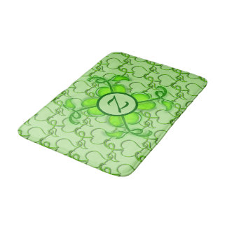 Alfombrilla De Baño Mat. de baño - Hojas de marfil con monograma