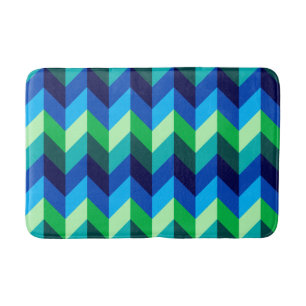 Alfombrilla De Baño Mat de baño medio de color ocre verde azul