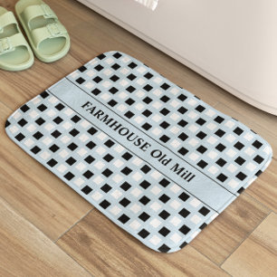 Alfombrilla De Baño Mat de baño negro geométrico
