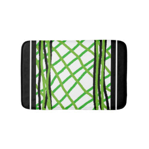 Alfombrilla De Baño Mat de baño negro y tejido verde