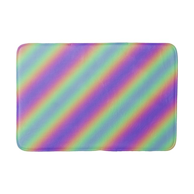 Alfombrilla De Baño Mat de baño Neon Glow Rainbow Stripe (Anverso)