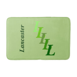 Alfombrilla De Baño Mat de baño - Nombre verde e iniciales
