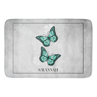 Alfombrilla De Baño Mat de baño personalizado con flor de mariposa ver