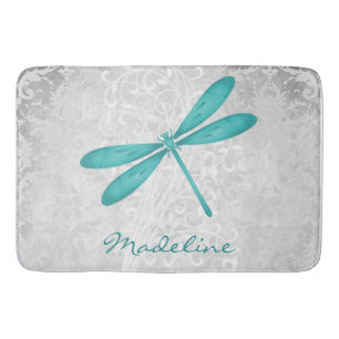 Alfombrilla De Baño Mat de baño personalizado de la libélula verde a