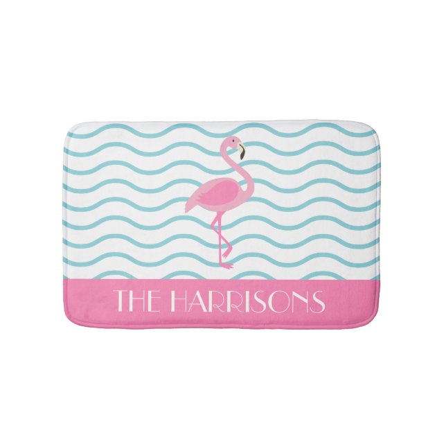 Alfombrilla De Baño Mat de baño personalizado Flamingo rosa (Anverso)