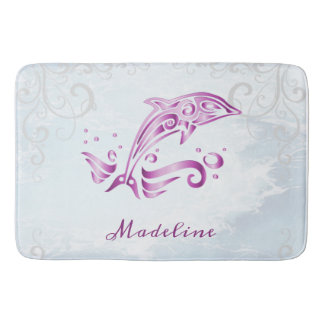 Alfombrilla De Baño Mat de baño personalizado para delfín magenta