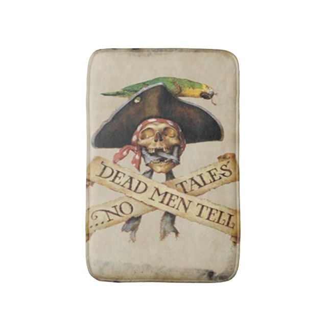 Alfombrilla De Baño Mat de baño pirata muerto (Frente vertical)