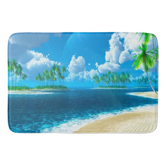 Alfombrilla De Baño Mat de baño/playa tropical con palmeras (Anverso)