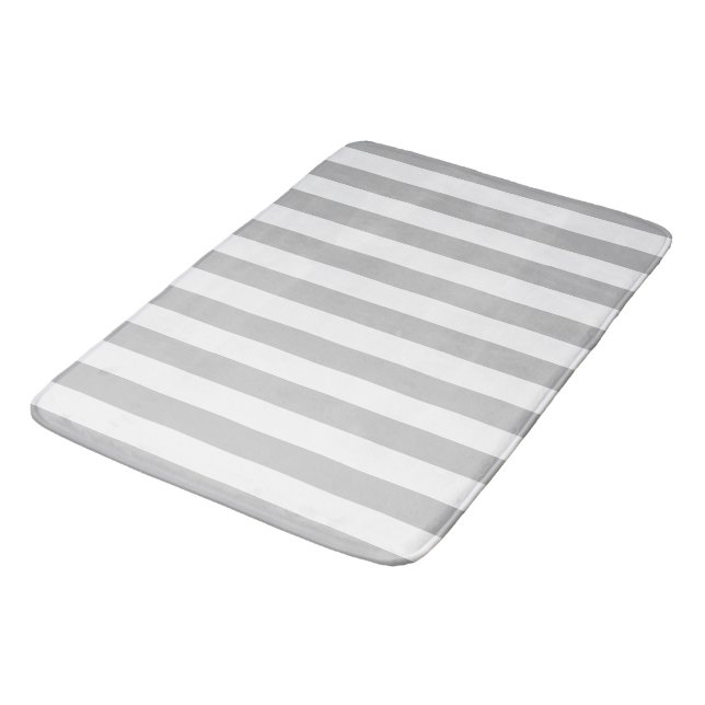 Alfombrilla De Baño Mat De Baño Rayado Gris Y Blanco (Angular)