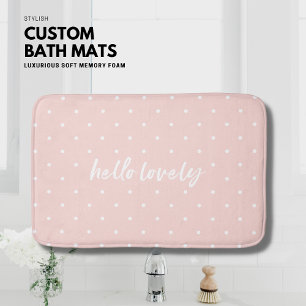 Alfombrilla De Baño Mat de baño rosado personalizado de Rubor con pequ