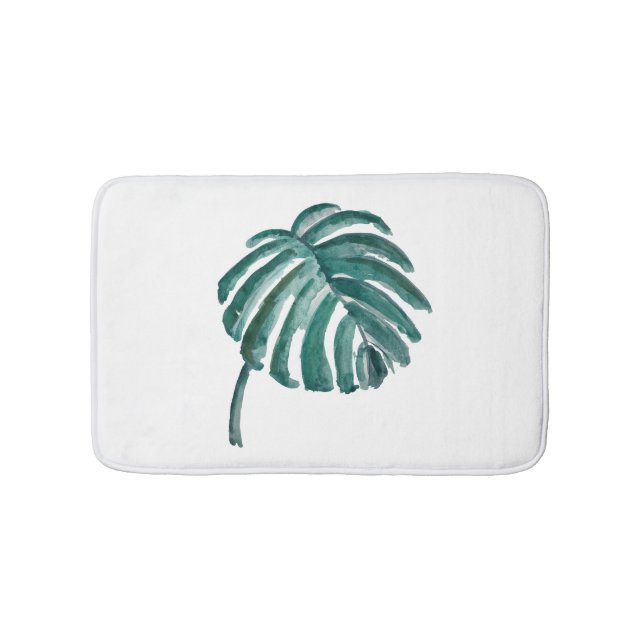Alfombrilla De Baño Mat de baño tropical verde botánico (Anverso)