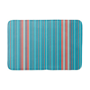 Alfombrilla De Baño Mat de baño turquesa de banda vertical