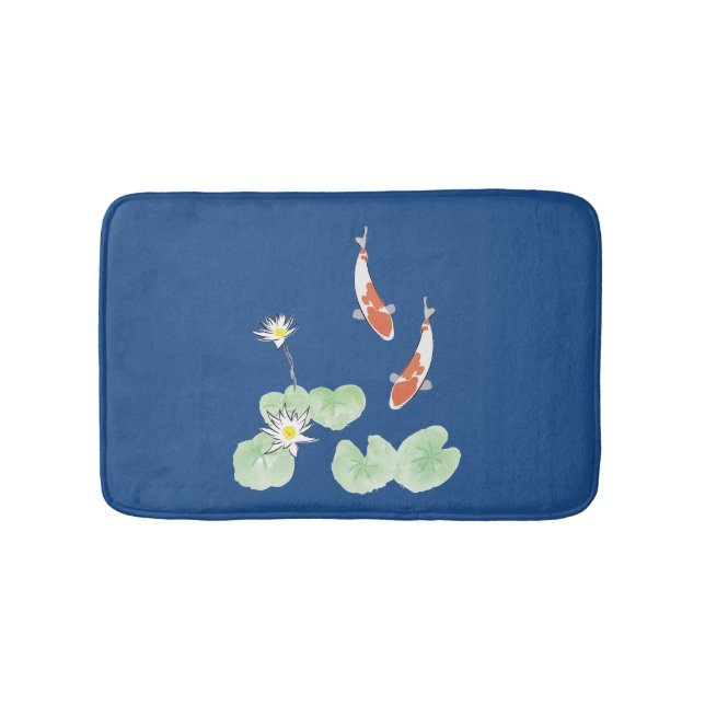 Alfombrilla De Baño Mat de Bath Azul Koi Pond (Anverso)