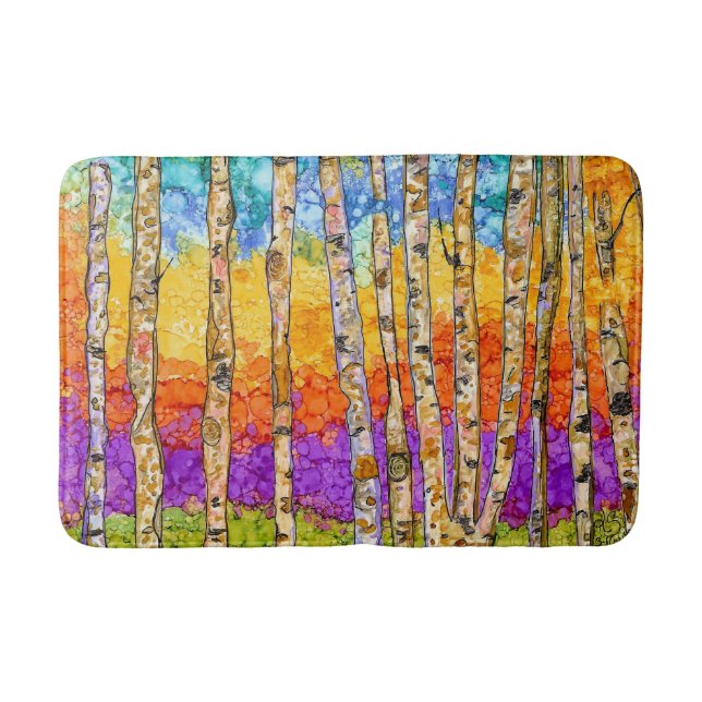 Alfombrilla De Baño Mat de Bath Colorful Aspen Trees (Anverso)