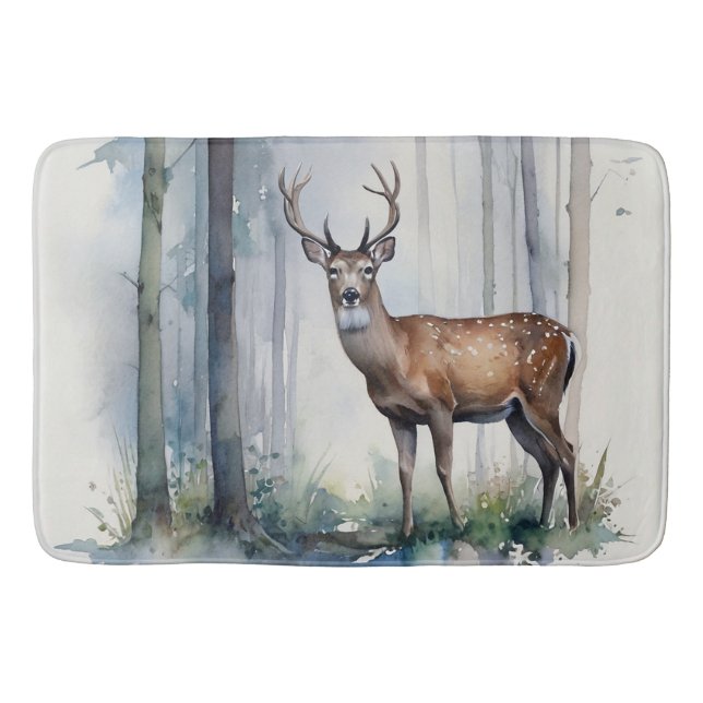 Alfombrilla De Baño Mat de Bath de Deer Forestal (Anverso)