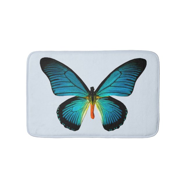 Alfombrilla De Baño Mat de Bath de mariposa azul (Anverso)