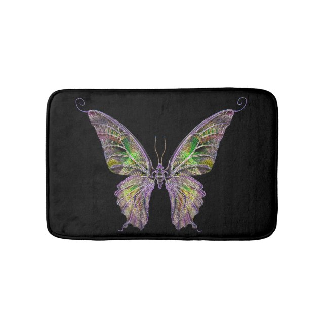 Alfombrilla De Baño Mat de Bath de mariposa colorida (Anverso)