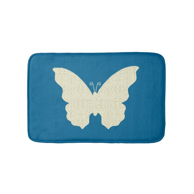 Alfombrilla De Baño Mat de Bath de mariposa de encaje (Anverso)