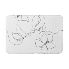 Alfombrilla De Baño Mat de Bath de mariposa minimalista