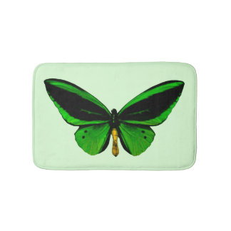 Alfombrilla De Baño Mat de Bath de mariposa verde