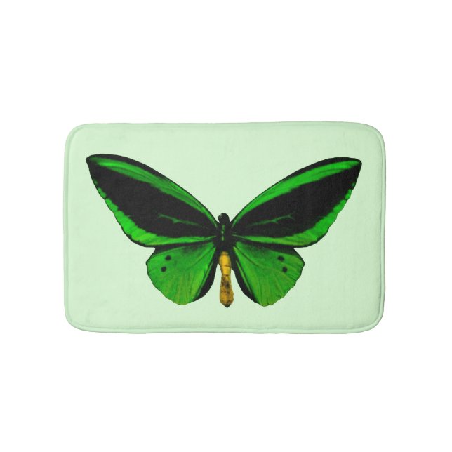 Alfombrilla De Baño Mat de Bath de mariposa verde (Anverso)