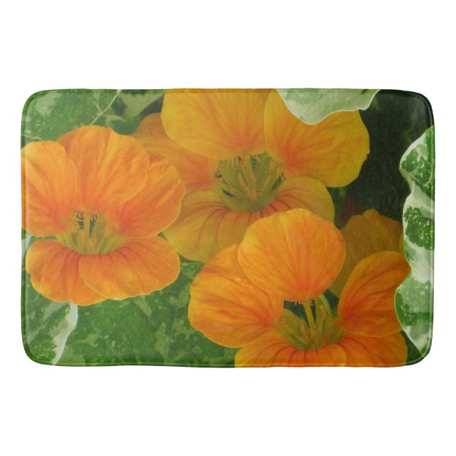 Alfombrilla De Baño Mat de Bath de Nasturtium brillante (Anverso)