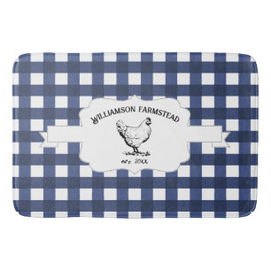 Alfombrilla De Baño Mat de Bath de pollo de la granja de búfalo azul