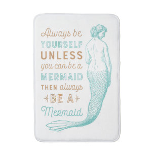 Alfombrilla De Baño Mat de Bath de Sirena Vintage