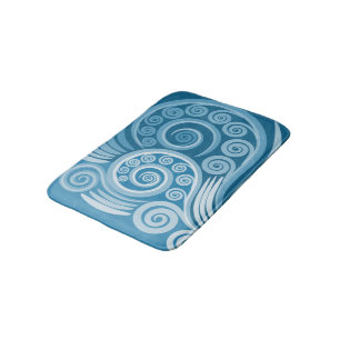 Alfombrilla De Baño Mat de Bath Mat con rizos azules de verano