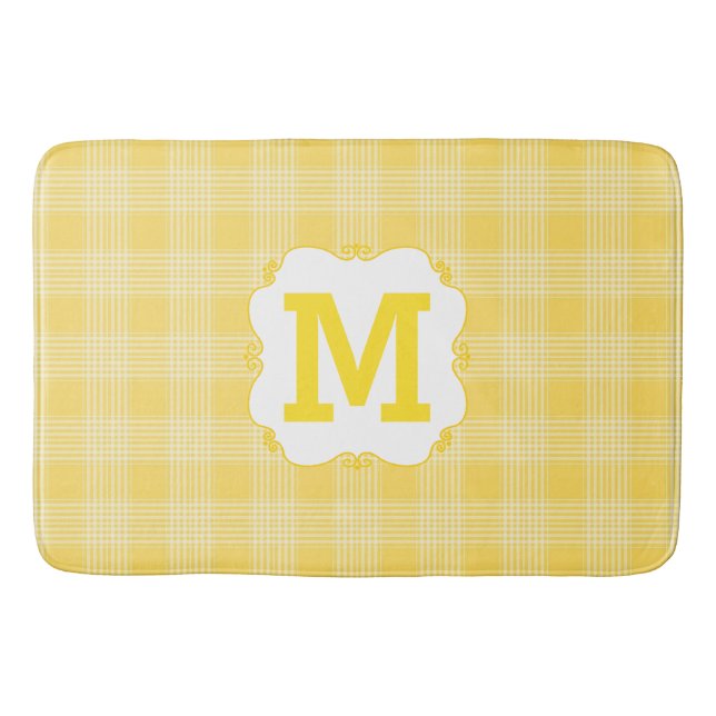 Alfombrilla De Baño Mat De Bath Monogramado Amarillo (Anverso)