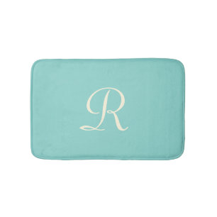 Alfombrilla De Baño Mat de Bath Monogramado Verde Mar