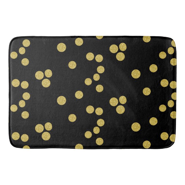 Alfombrilla De Baño Mat de Bath negro y dorado (Anverso)