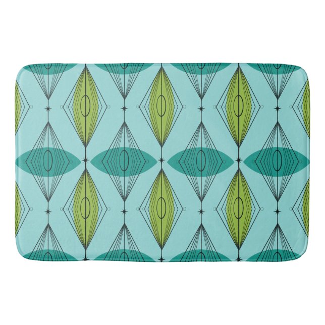 Alfombrilla De Baño Mat de Bath Ogee Atómico y Starburts (Anverso)