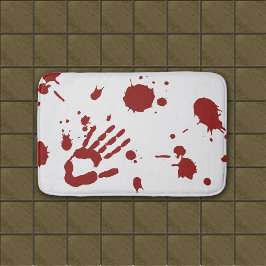 Alfombrilla De Baño Mat de Bath salpicado de sangre de mano sangrienta
