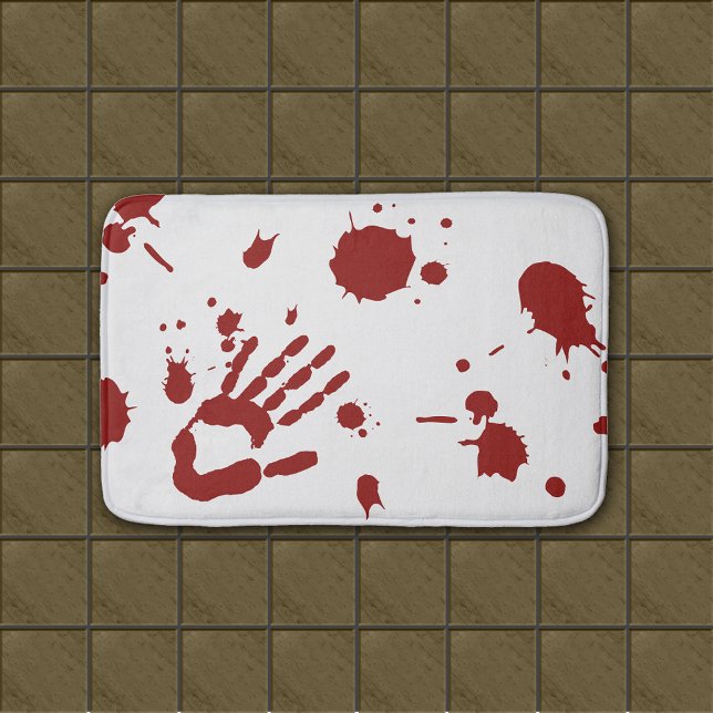 Alfombrilla De Baño Mat de Bath salpicado de sangre de mano sangrienta (Subido por el creador)