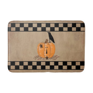 Alfombrilla De Baño Mat de calabaza primitiva del país