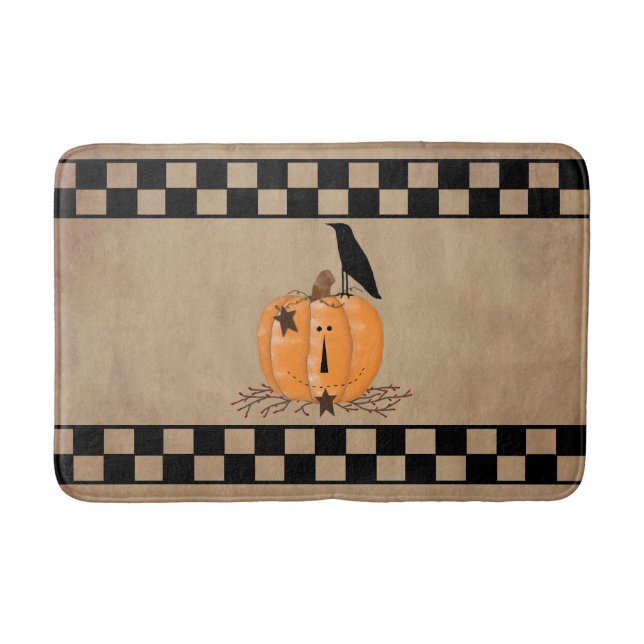Alfombrilla De Baño Mat de calabaza primitiva del país (Anverso)