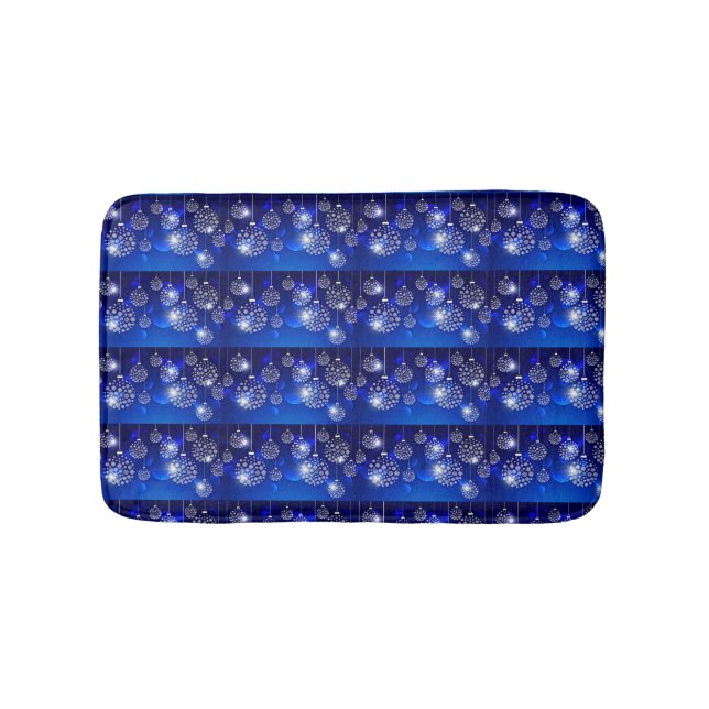 ALFOMBRILLA DE BAÑO **MAT DE CUARTO DE BAÑO PARA NAVIDADES AZULES (Anverso)