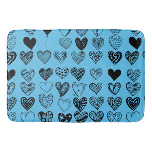 Alfombrilla De Baño Mat de dibujo de la esgrima de corazón negro adora