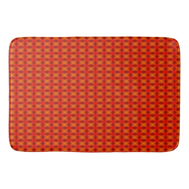 Alfombrilla De Baño Mat de malla geométrica naranja (Anverso)