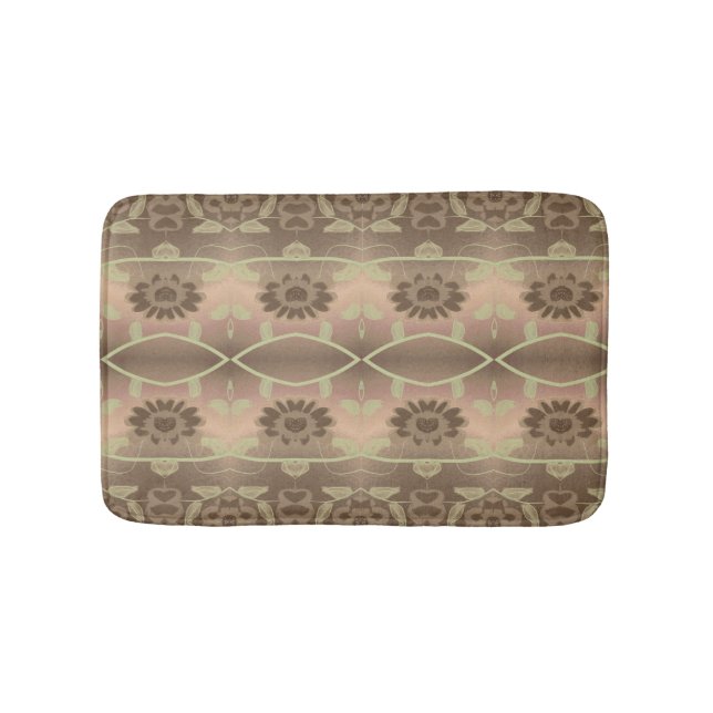 Alfombrilla De Baño Mat Floral De Diseño Con Paredes Suaves Y Engranaj (Anverso)