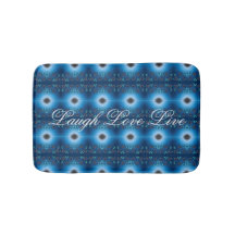 Mat Floral De Diseño En Azul Y Negro