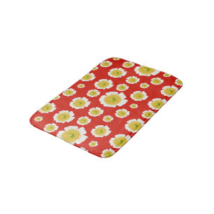 Alfombrilla De Baño Mata de baño de amapola blanca