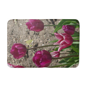 Alfombrilla De Baño Mata de baño de tulipanes morados