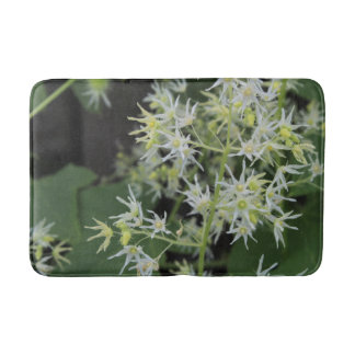 Alfombrilla De Baño Materia de baño floral verde y blanca