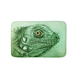Alfombrilla De Baño Materia de baño ilustrada de colores - Iguana