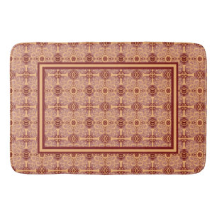 Alfombrilla De Baño Materia de melocotón y malva tribal geométrica