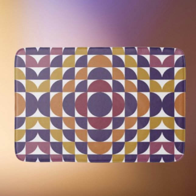 Alfombrilla De Baño Matrícula de baño de negrita de los círculos retro (Subido por el creador)